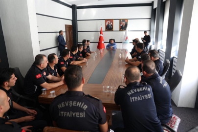 Nevşehirli itfaiyecilerden Başkan Arı'ya ziyaret