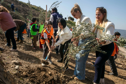 İzmir Güzelbahçe’de 1000 zeytin fidanı toprakla buluştu